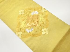 金駒刺繍花菱模様袋帯